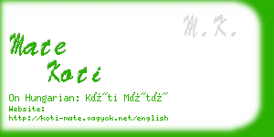 mate koti business card